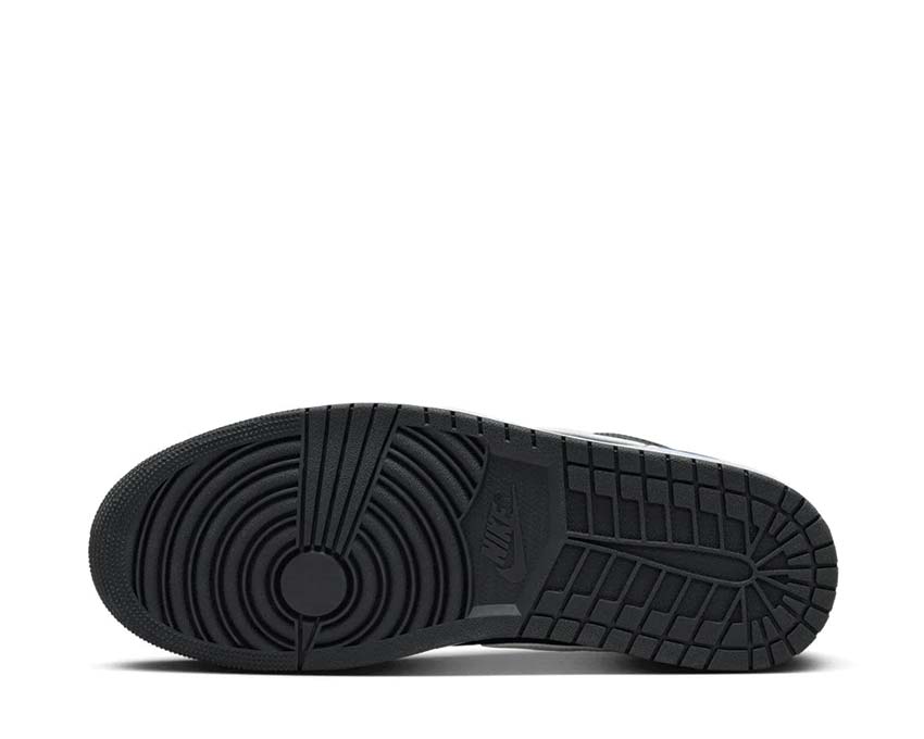 Jordan Air Jordan 1 Low Black White Game Royal détail — tige cuir bicolore