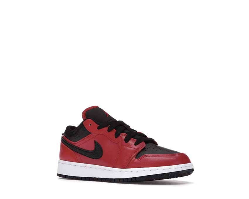 Jordan Air Jordan 1 Low GS Gym Red Black White Seitenansicht — Leder glatt