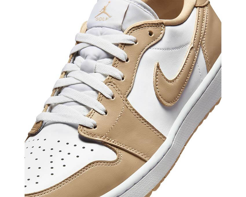 Air Jordan 1 Low G Linen vue latérale — tige cuir lin golf Jordan 1