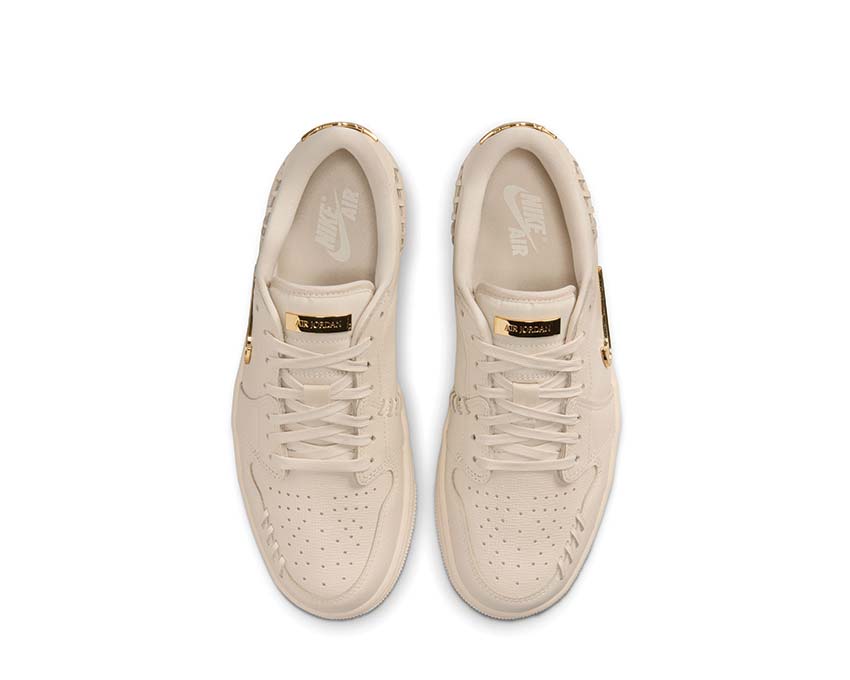 Jordan Air Jordan 1 Low Method Of Make W Legend LT Brown Metallic Gold détail — tige cuir texturé