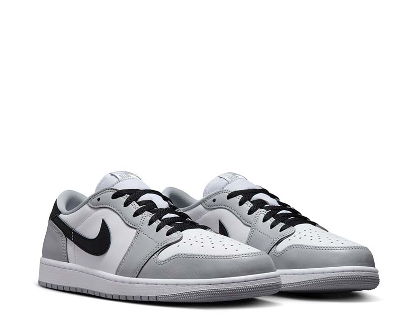 Jordan Air Jordan 1 Low OG Wolf Grey vue latérale — cuir lisse gris homme