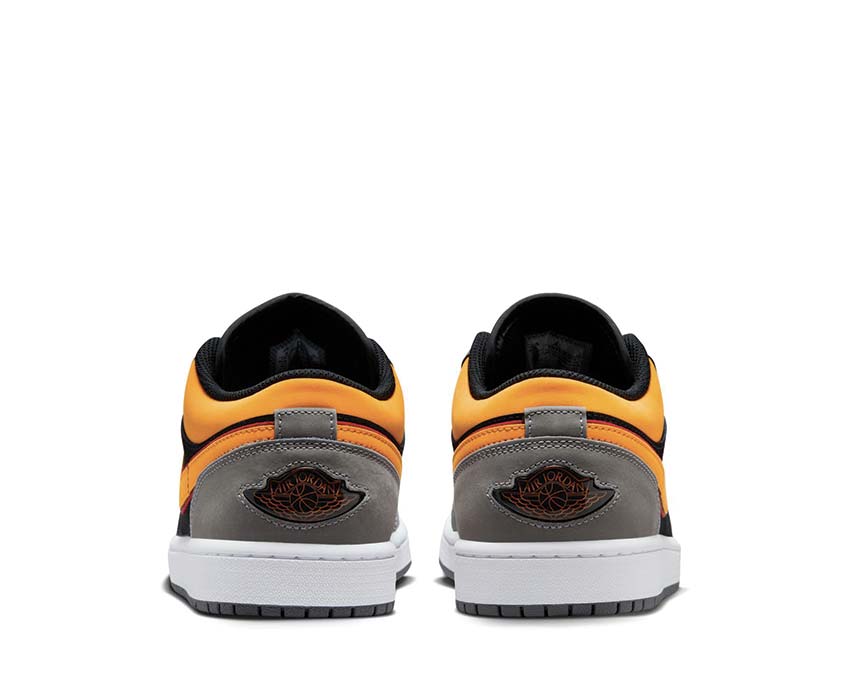 Jordan Air Jordan 1 Low SE Black Vivid Orange LT Graphite sole — vulcanized rubber