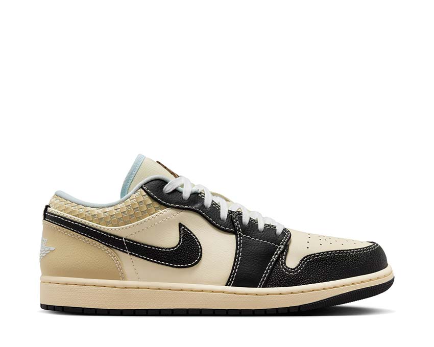 Air Jordan 1 Low SE Coconut Milk Schwarz Gold — Herren Basketball Sneaker Streetwear