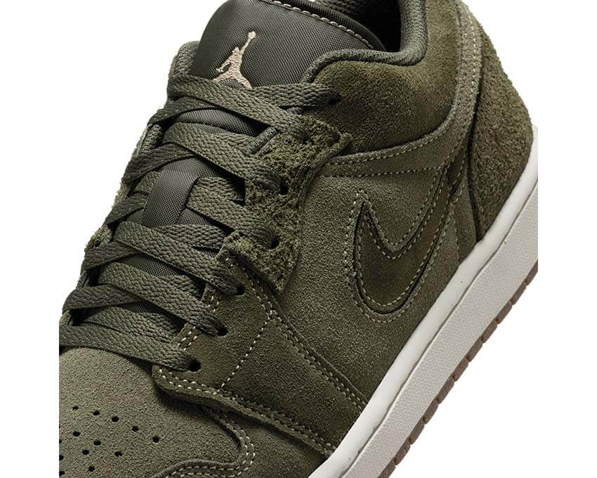 Air Jordan 1 Low SE Craft Cargo Khaki vue latérale — cuir khaki retro basketball
