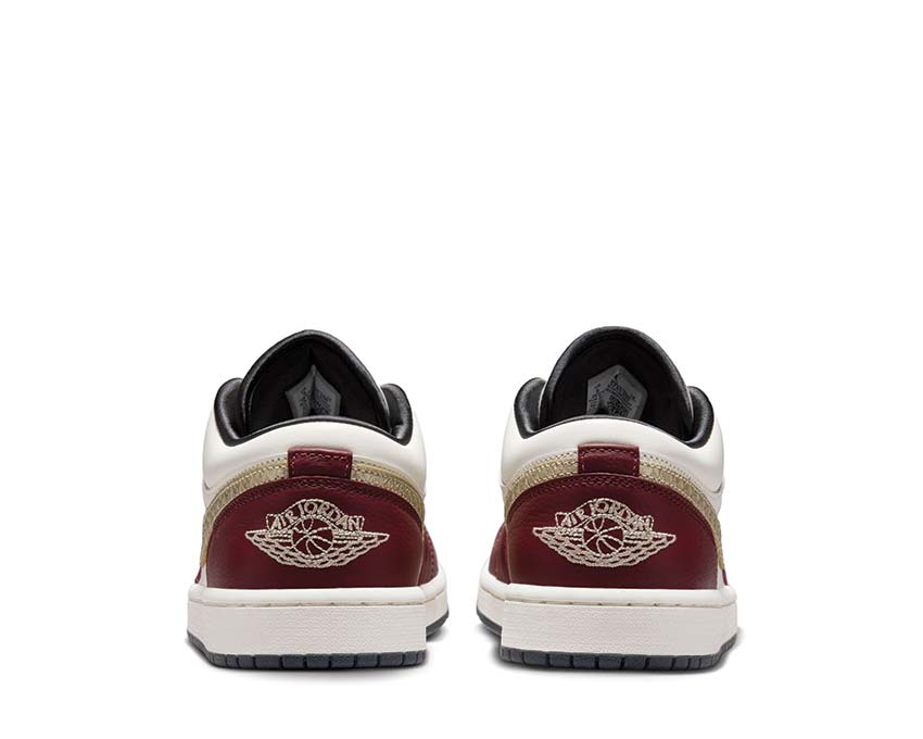 Jordan Air Jordan 1 Low SE Lunar New Year Sail Metallic Gold Dark Team Red sole — premium rubber