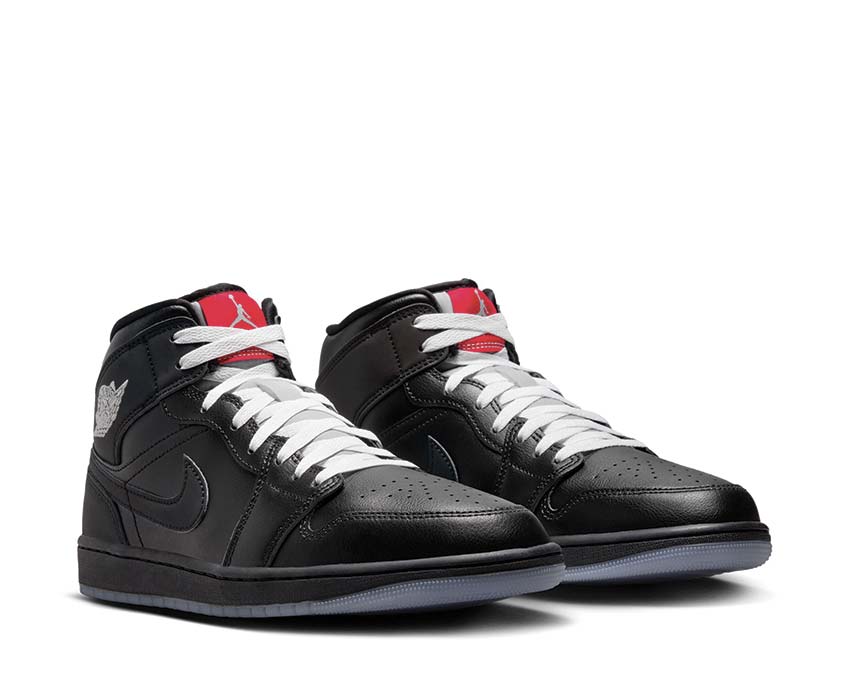 Jordan Air Jordan 1 Mid SE Black Magic side view — black leather