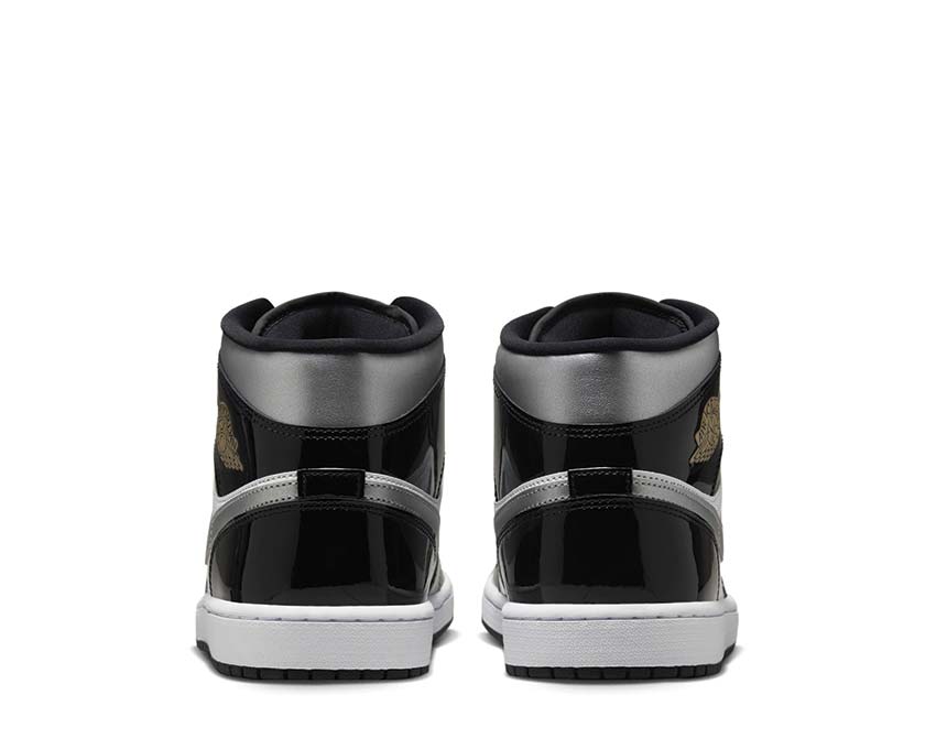 Jordan Air Jordan 1 Mid SE Black Metallic Silver White suela — goma premium
