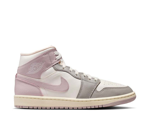 Air Jordan 1 Mid W Particle Rose — sneakers femme basketball rose poudré blanc