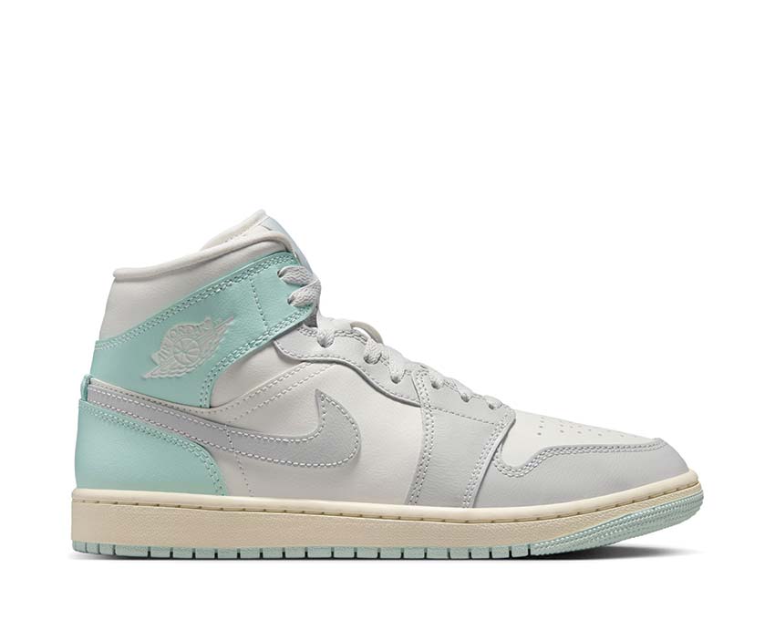 Air Jordan 1 Mid W Sail Gris Neutre Igloo — baskets femme basketball culture streetwear retro