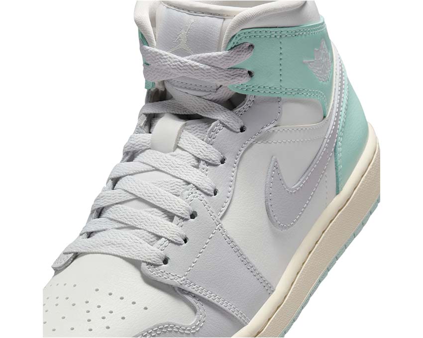 Air Jordan 1 Mid W Sail Gris Neutre vue latérale — sneaker femme retro basketball iconic