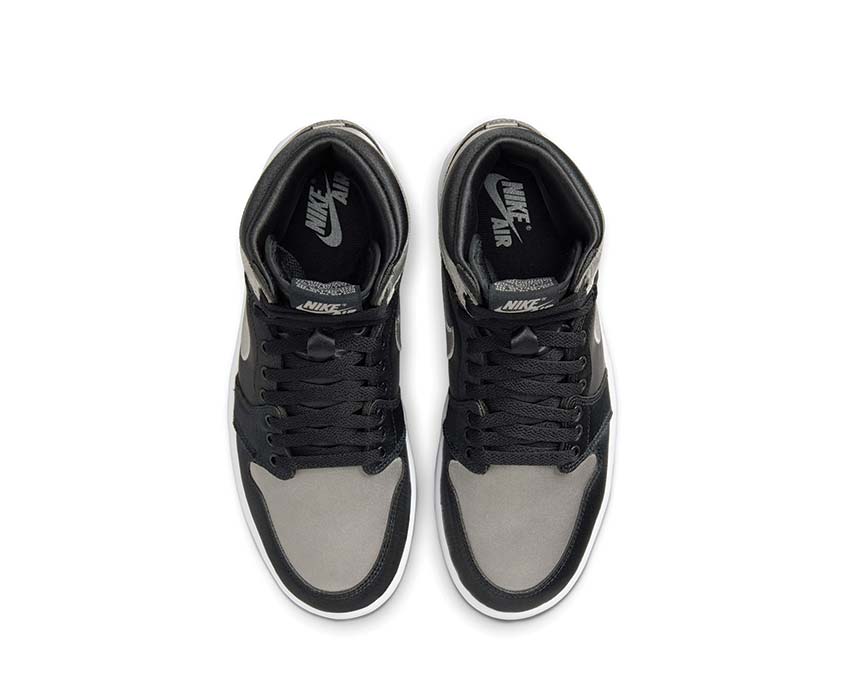 Air Jordan 1 Retro Hi OG Wmns Black Grey — vista frontale donna Jordan 1