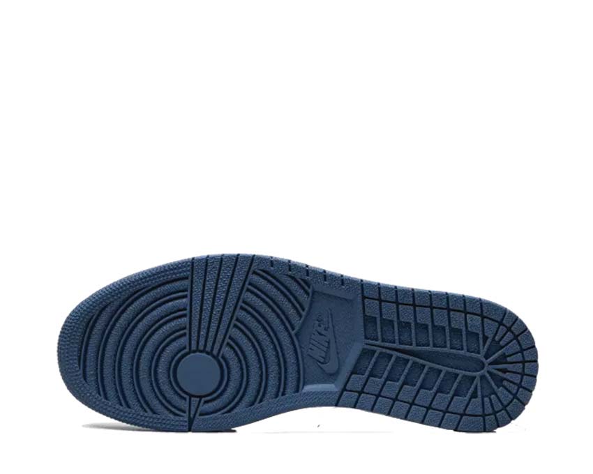 Jordan Air Jordan 1 Retro High OG DK Marina Blue Black White Detail — hoher Leder Schaft