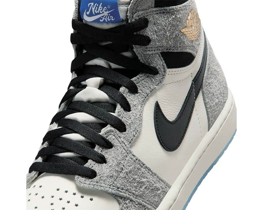 Air Jordan 1 Retro High OG All Star — vista laterale pelle nero bianco All Star