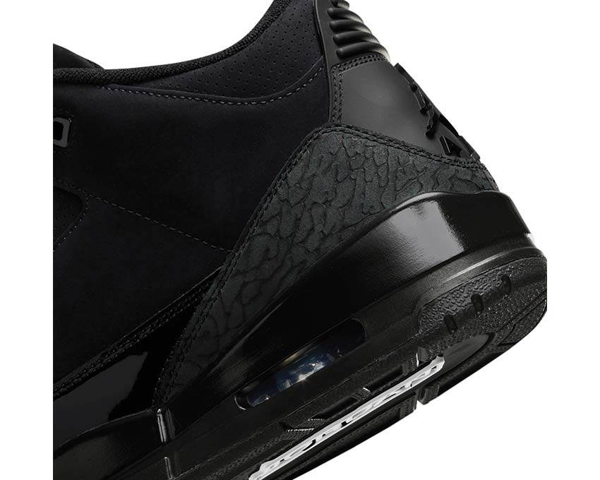 Jordan Air Jordan 3 Retro Black Cat vue latérale — cuir noir et mesh