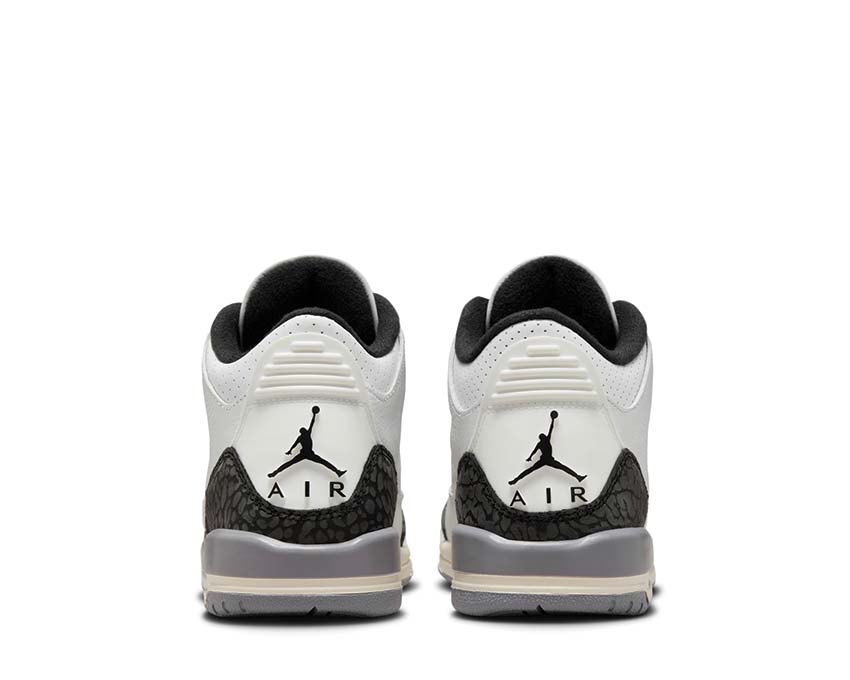 Air Jordan 3 Retro GS Cement Grey détail — tige cuir fire red cement GS
