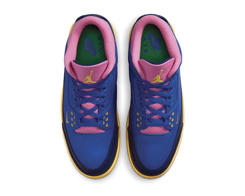 Air Jordan 3 Retro OG Brazil — profil cuir bleu Jordan 3 coloris Brazil OG