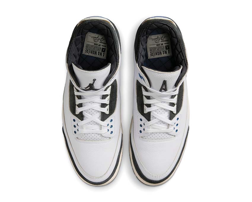 Air Jordan 3 Retro x A Ma Maniére White Diffused Blue — vue trois quarts collab Jordan