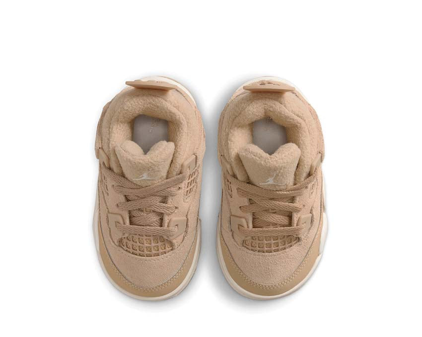 Air Jordan 4 Retro TD Cozy Beige — vista trasera bebé Jordan 4 Cozy
