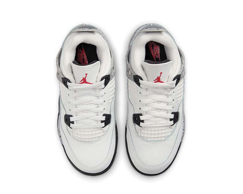 Air Jordan 4 Retro White Cement PS — vista tres cuartos coloris blanco cemento