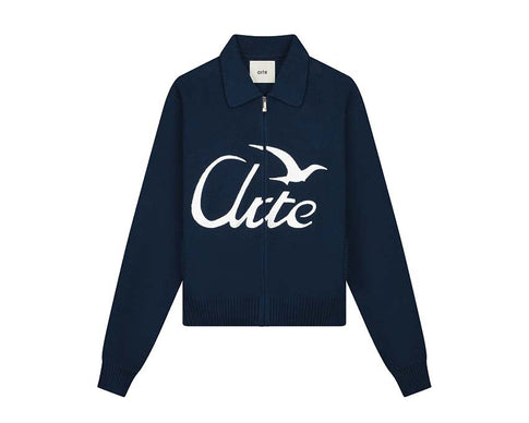 Arte Bird Logo Knit Navy — unisex knit bird logo
