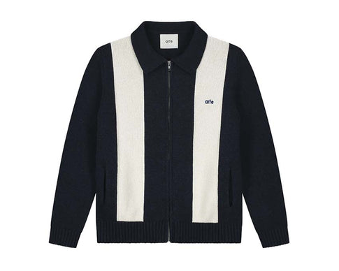 Arte Cardigan Blue — Herren Cardigan blau geknöpft
