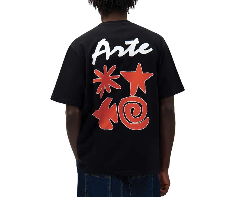 Arte Elements Print T-shirt Black vue latérale — détail motif éléments
