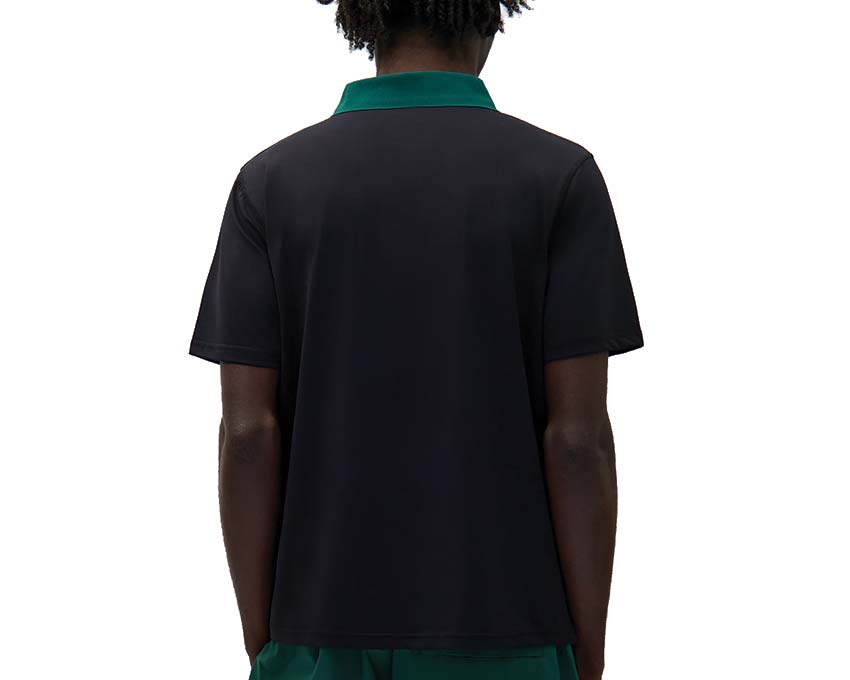 Arte Logo Collar T-shirt Black Green vue latérale — col contrasté vert