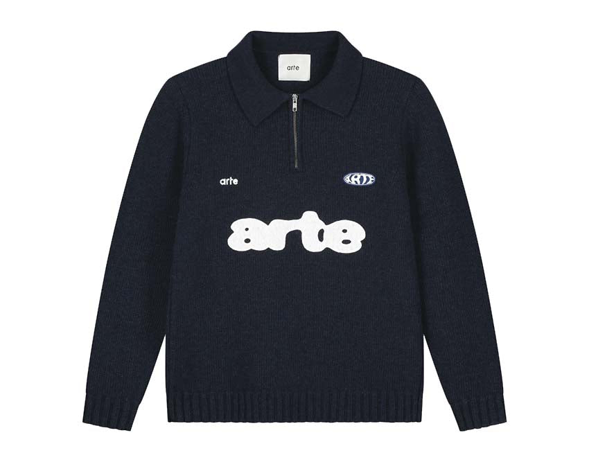 Arte Polo Navy — Herren Polo navy Pikee-Baumwolle