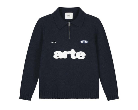 Arte Polo Navy — Herren Polo navy Pikee-Baumwolle