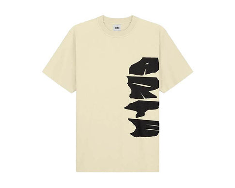 Arte Side Logo T-shirt Crème — t-shirt homme logo latéral brodé côté