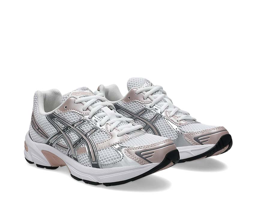 Asics Gel 1130 White/Neutral Pink vue latérale — tige mesh et overlay rétro