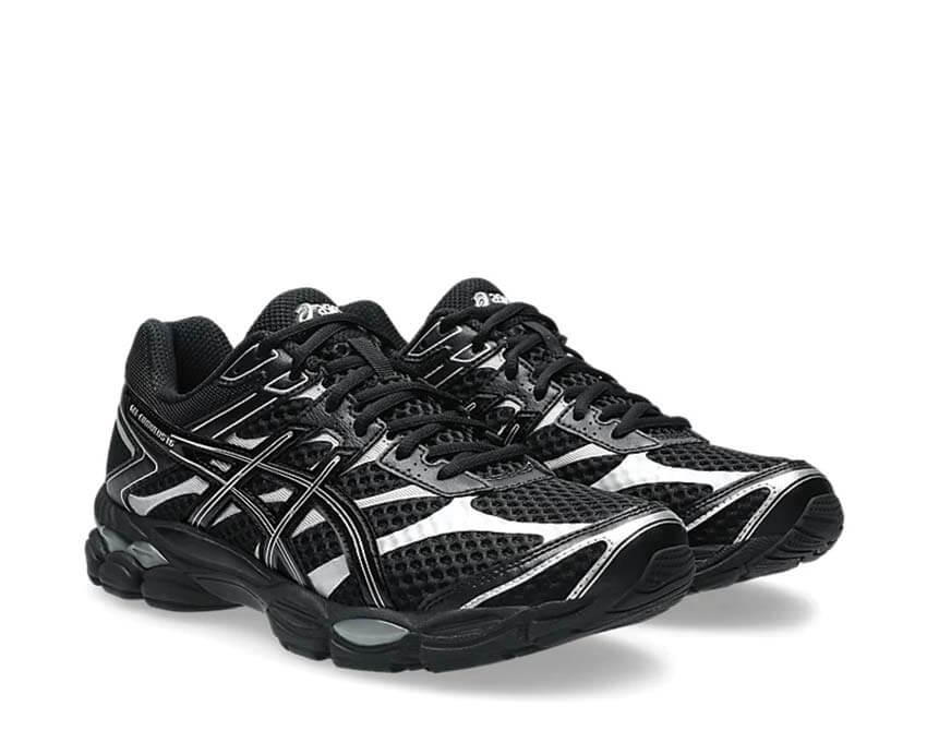 Asics Gel-Cumulus 16 Black vue latérale — tige mesh respirante synthétique | noirfonce.eu