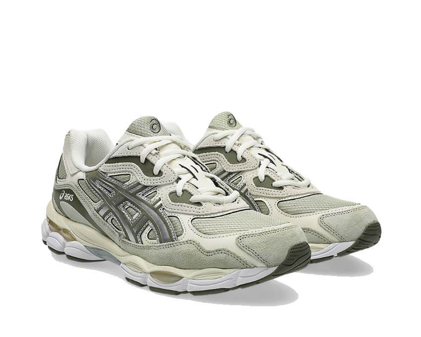Asics Gel NYC Khaki vue latérale — tige mesh vintage