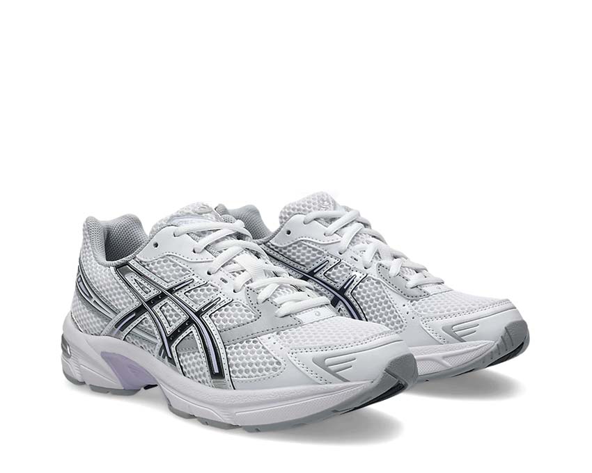 Asics Gel 1130 White/Carrier Grey vue latérale — tige mesh et overlay rétro