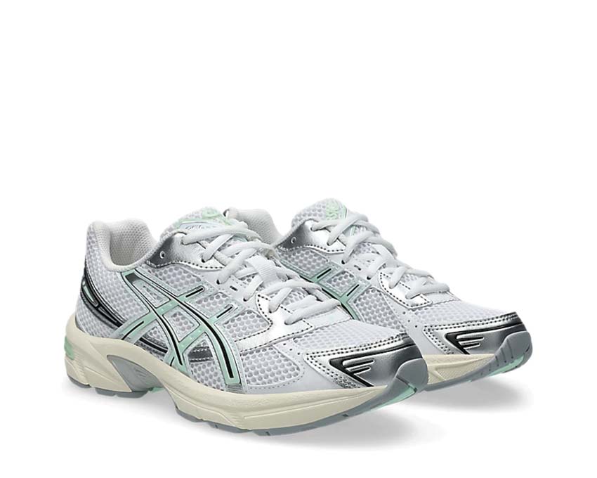 Asics Gel 1130 Mint Tint White/Mint Tint Seitenansicht — Mesh und Retro-Overlay Obermaterial