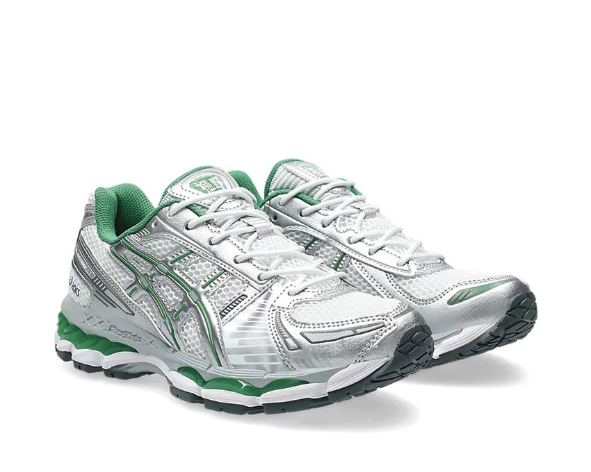 Asics Gel Kayano 12.1 White/Pure Silver vue latérale — tige mesh vintage