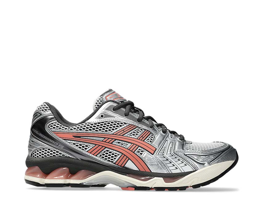 Asics Gel Kayano 14 Papaya White/Papaya — zapatilla running hombre amortiguación Gel delantera/trasera