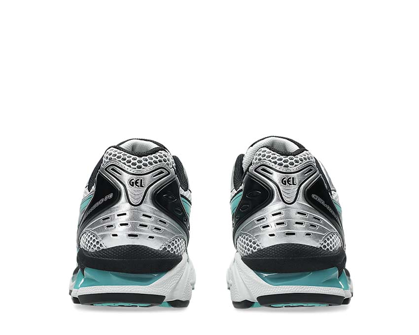Asics Gel Kayano 14 Waterfall White/Waterfall detalle — cuero sintético y mesh