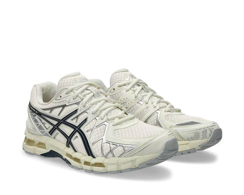 Asics Gel Kayano 20 Cream vue latérale — tige FluidFit mesh respirante