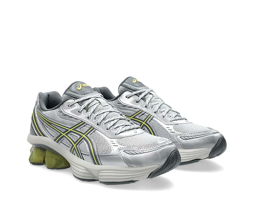 Asics Gel Kinetic Fluent Glacier Grey/Steel Grey vista laterale — tomaia mesh traspirante