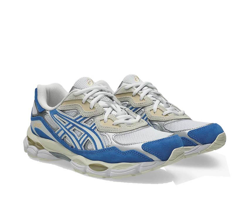 Asics Gel NYC Blue Coast vue latérale — tige mesh vintage
