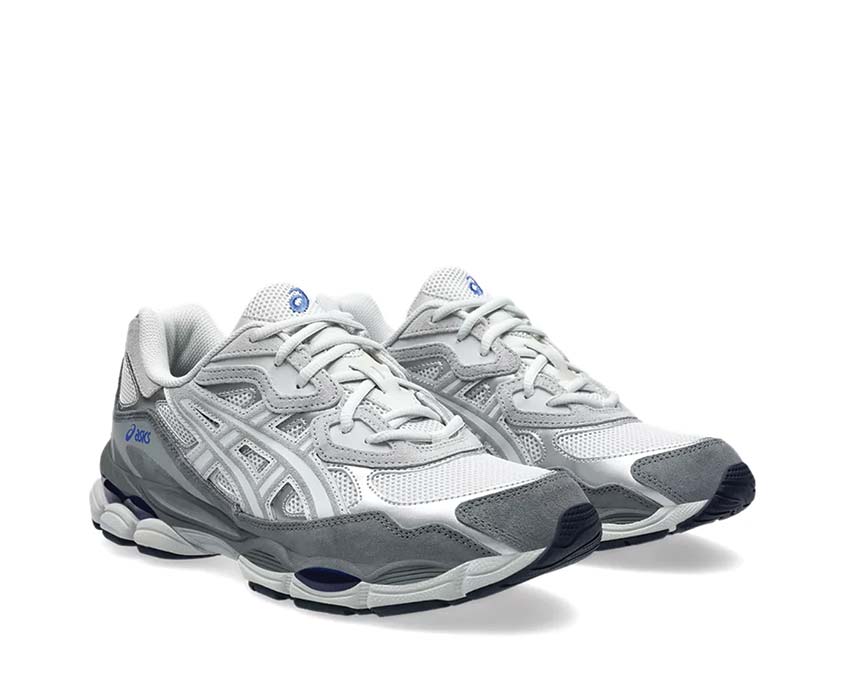 Asics Gel NYC Glacier Grey/Gravel Seitenansicht — Mesh und Vintage-Leder Obermaterial
