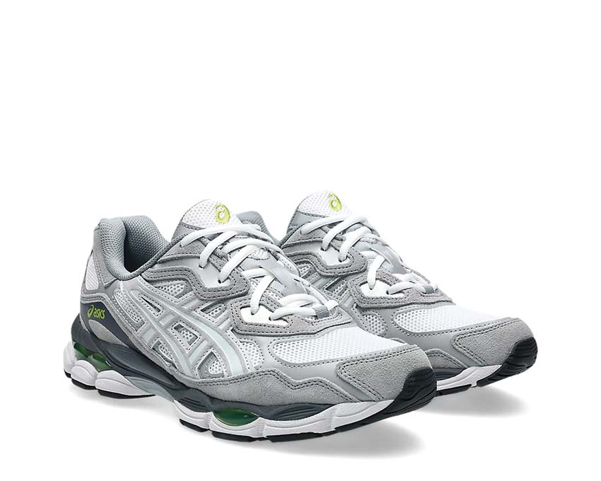 Asics Gel NYC White/Glacier Grey vue latérale — tige mesh vintage