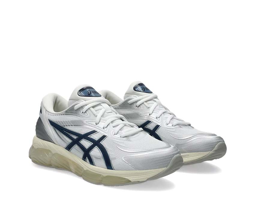Asics Gel Quantum 360 VIII White Midnight White/Midnight vista lateral — upper mesh transpirable