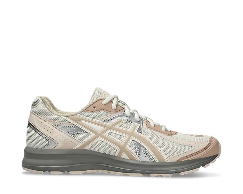 Asics Jog 100S Cream/Feather Grey — sneaker rétro running homme cuir et mesh