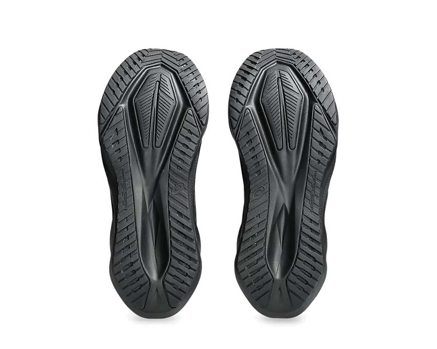 Asics Novablast 5 Black/Carrier Grey arrière — amorti Gel talon