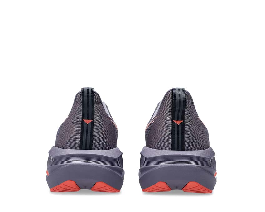 Asics Novablast 5 Greyish Purple/Coral Reef détail — tige knit ajouré
