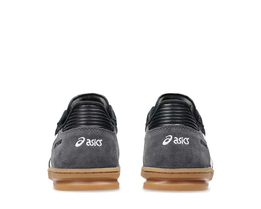Asics Skyhand OG Black/White detalle — cuero premium y mesh