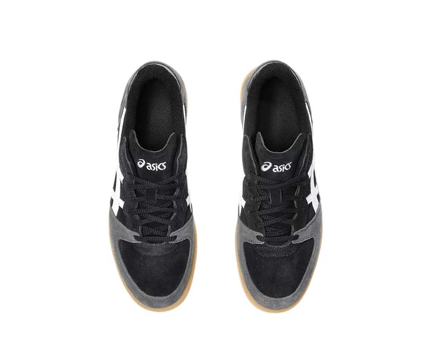 Asics Skyhand OG Black/White vista trasera — amortiguación Gel talón lifestyle