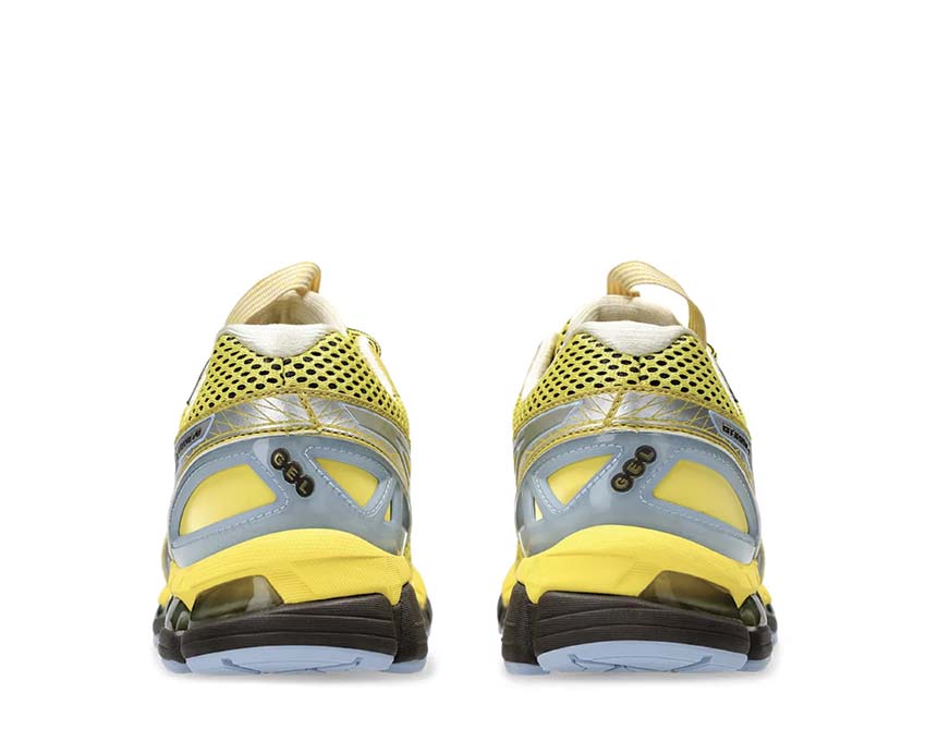Asics UB9-S Gel Kayano 20 Kiko Kostadinov Vibrant Yellow/Pure Silver detalle — upper colaboración